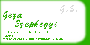 geza szephegyi business card