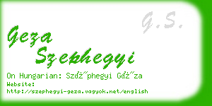 geza szephegyi business card